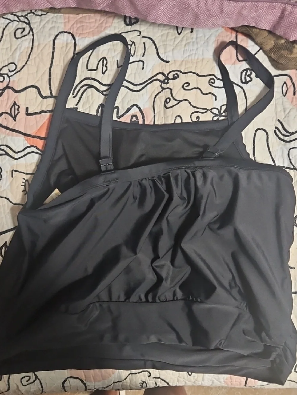 Time and Tru Black Swim Tank Top - Picture 2 of 3